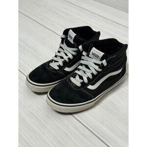 Vans Ward Hi Black White Suede Canvas High Top Sneakers Youth 3 Skater Gorpcore